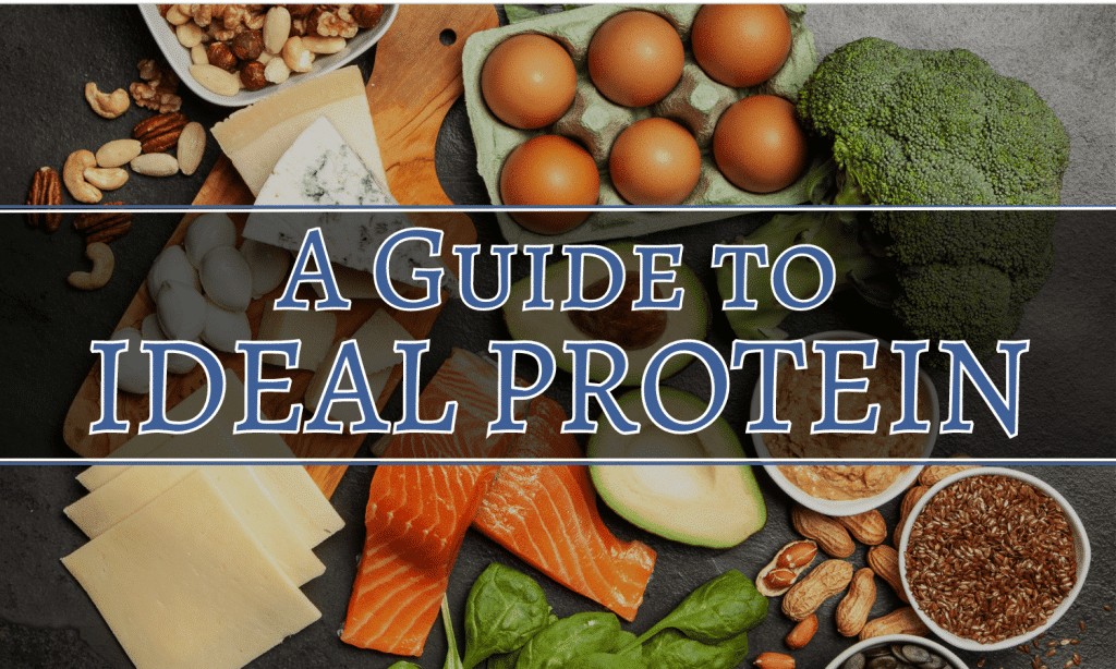 A spread of Ideal Protein friendly foods