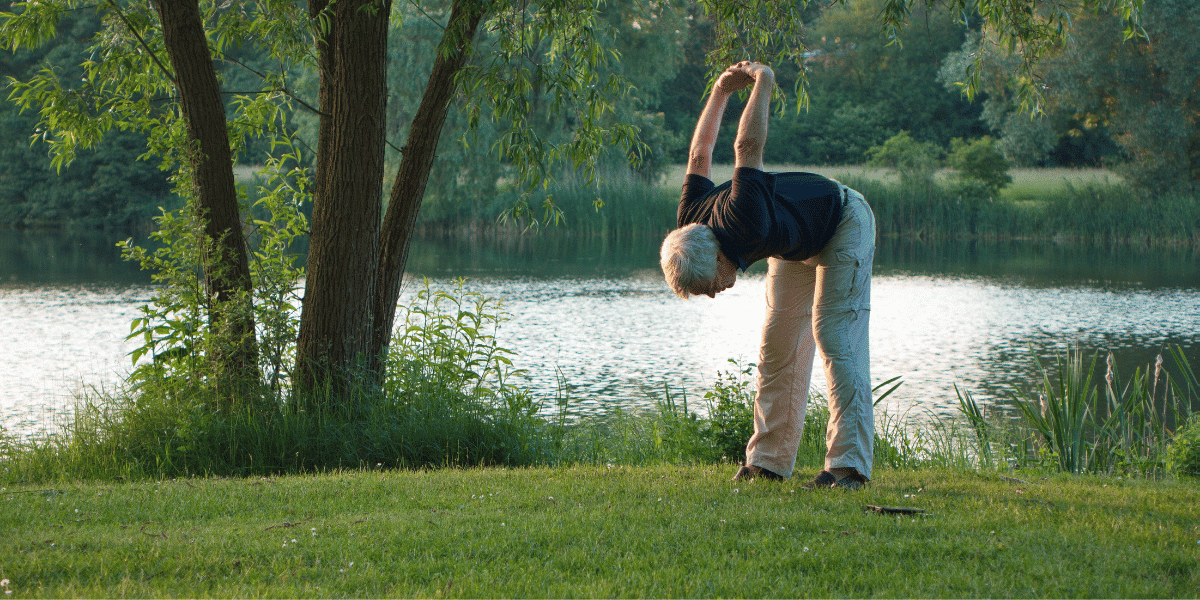 A person exercising outdoors with improved mobility after Trigger Point Injections